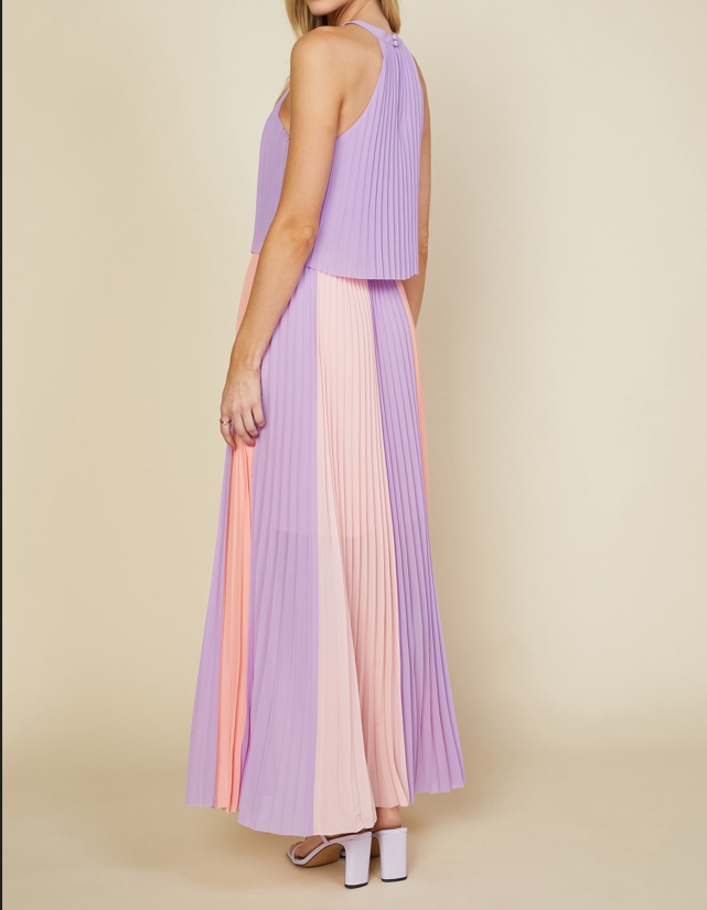 Halter Pleated Maxi Dress XS Halter Pleated Maxi Dress XS